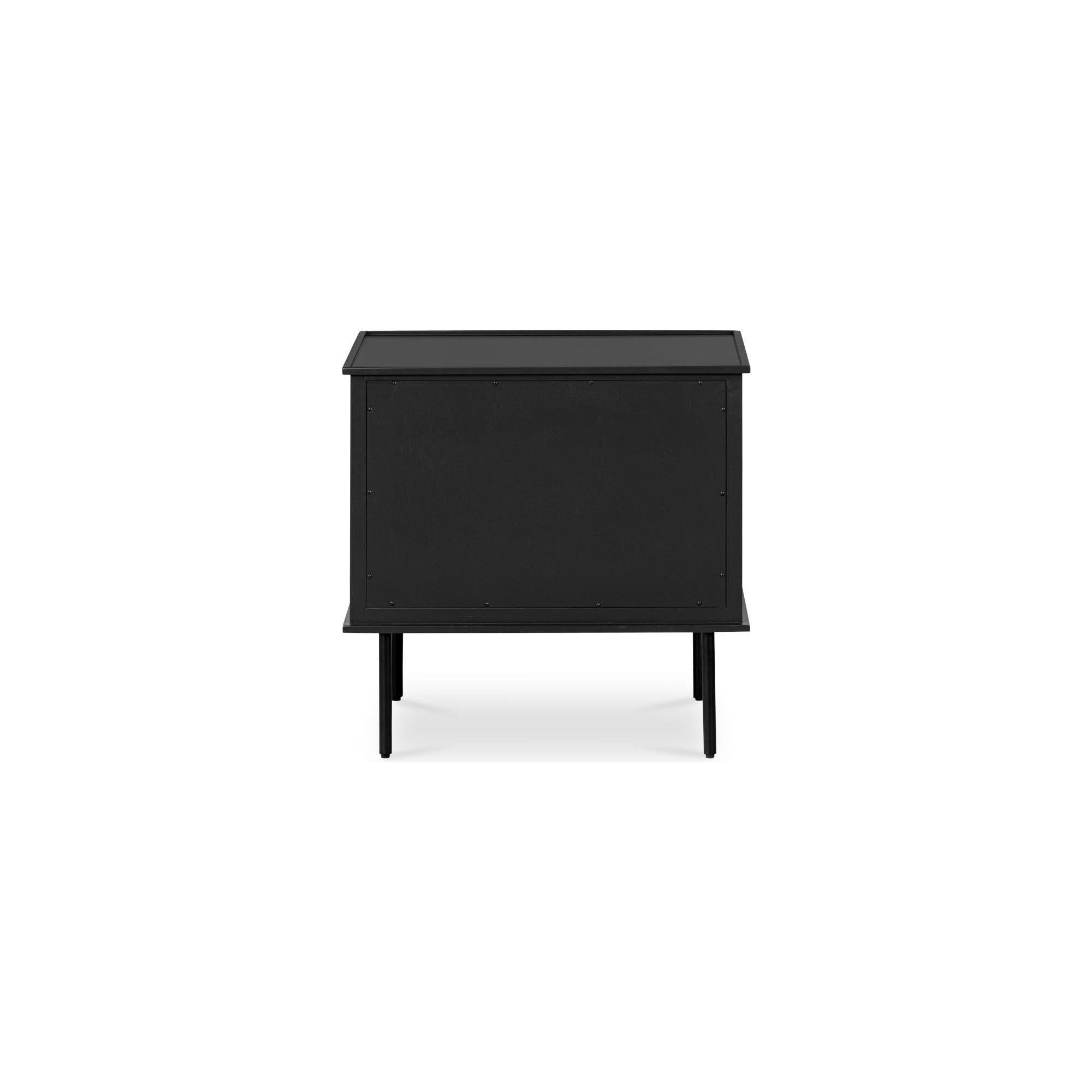 Table de chevet industrielle en MDF et acacia avec pieds en fer noir et poignée de style heurtoir pour chambre à coucher
