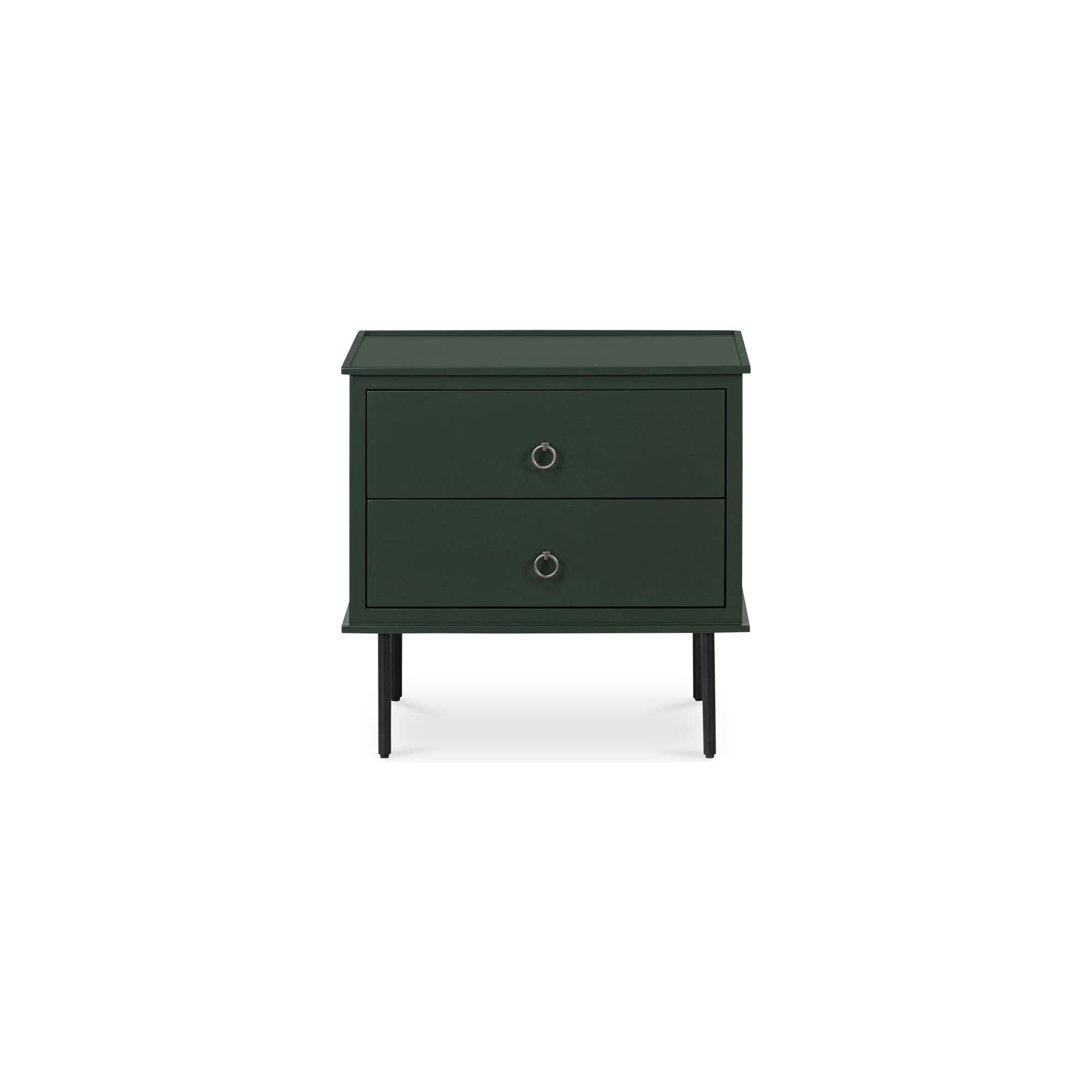 Table de chevet industrielle en MDF et acacia avec pieds en fer noir et poignée de style heurtoir pour chambre à coucher