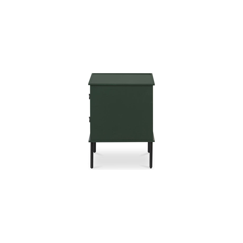Table de chevet industrielle en MDF et acacia avec pieds en fer noir et poignée de style heurtoir pour chambre à coucher