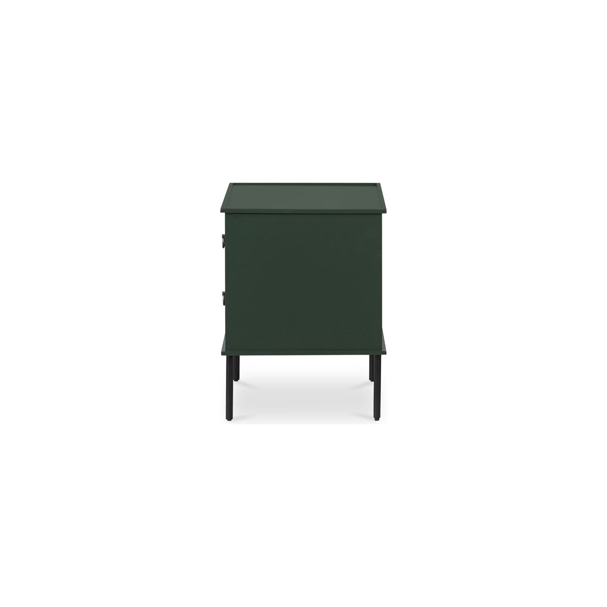 Table de chevet industrielle en MDF et acacia avec pieds en fer noir et poignée de style heurtoir pour chambre à coucher