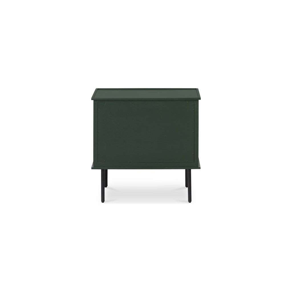 Table de chevet industrielle en MDF et acacia avec pieds en fer noir et poignée de style heurtoir pour chambre à coucher