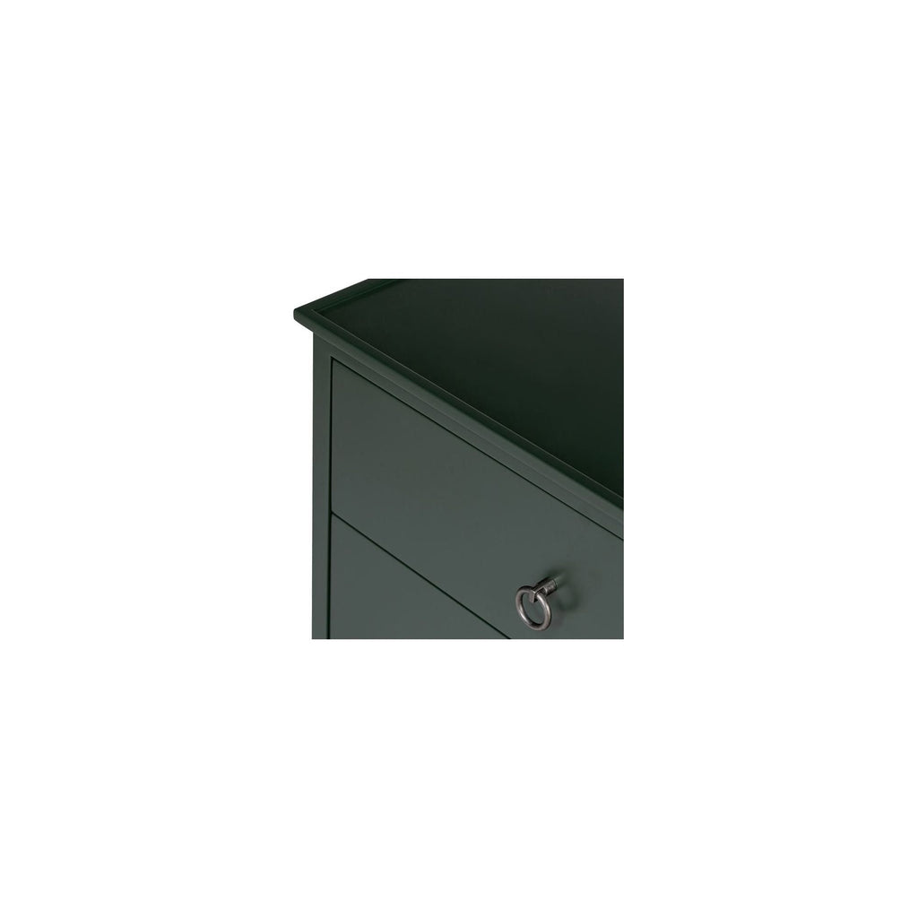 Table de chevet industrielle en MDF et acacia avec pieds en fer noir et poignée de style heurtoir pour chambre à coucher