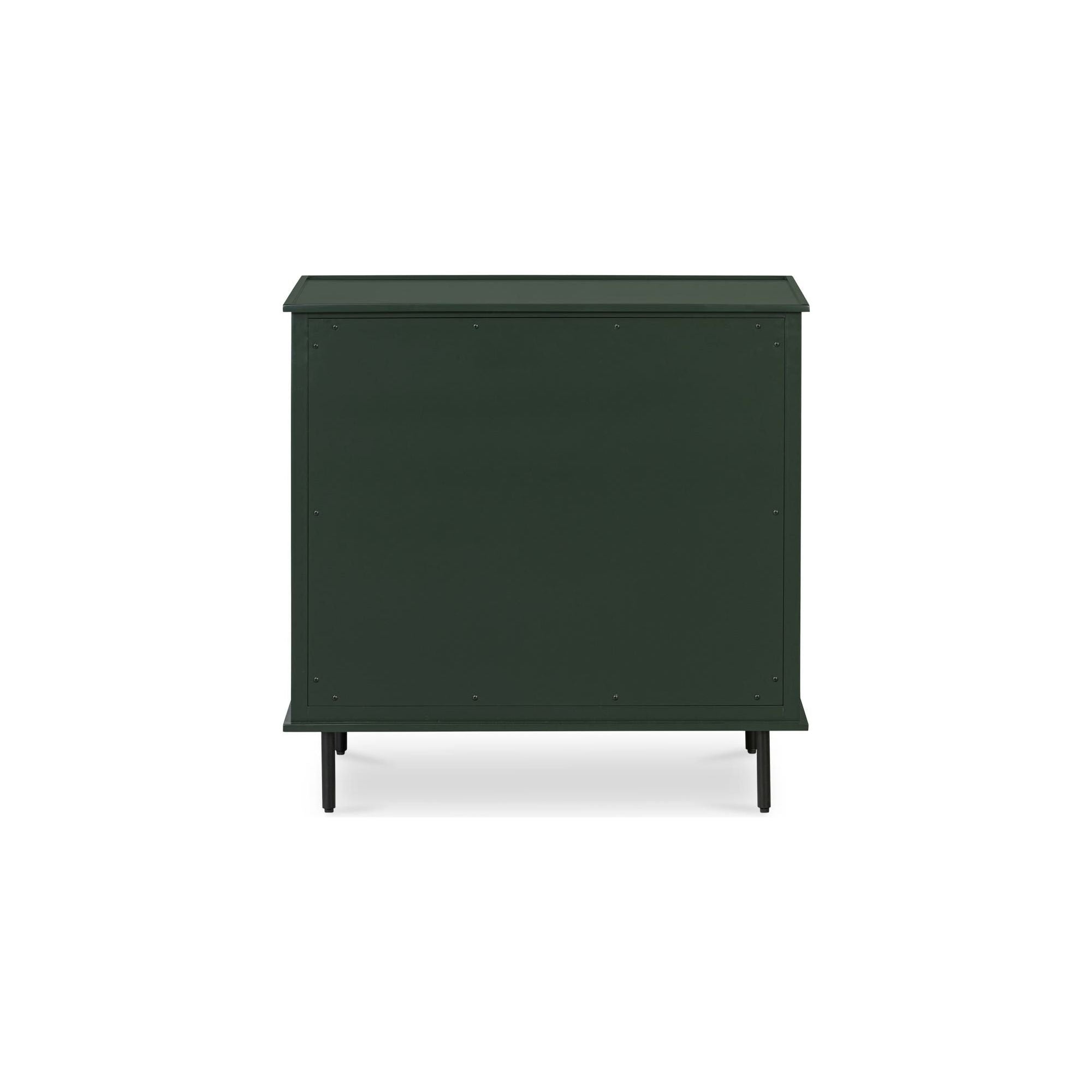 Table de chevet industrielle en MDF et acacia à 3 tiroirs avec pieds en fer noir et poignées style heurtoir pour chambre à coucher