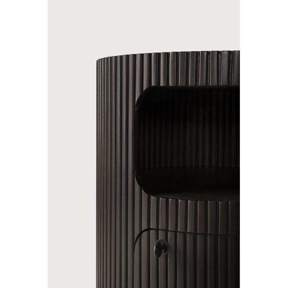 Commode en acajou foncé sculptée à la main avec plateau galet et tiroir verrouillable pour bureau ou chambre à coucher