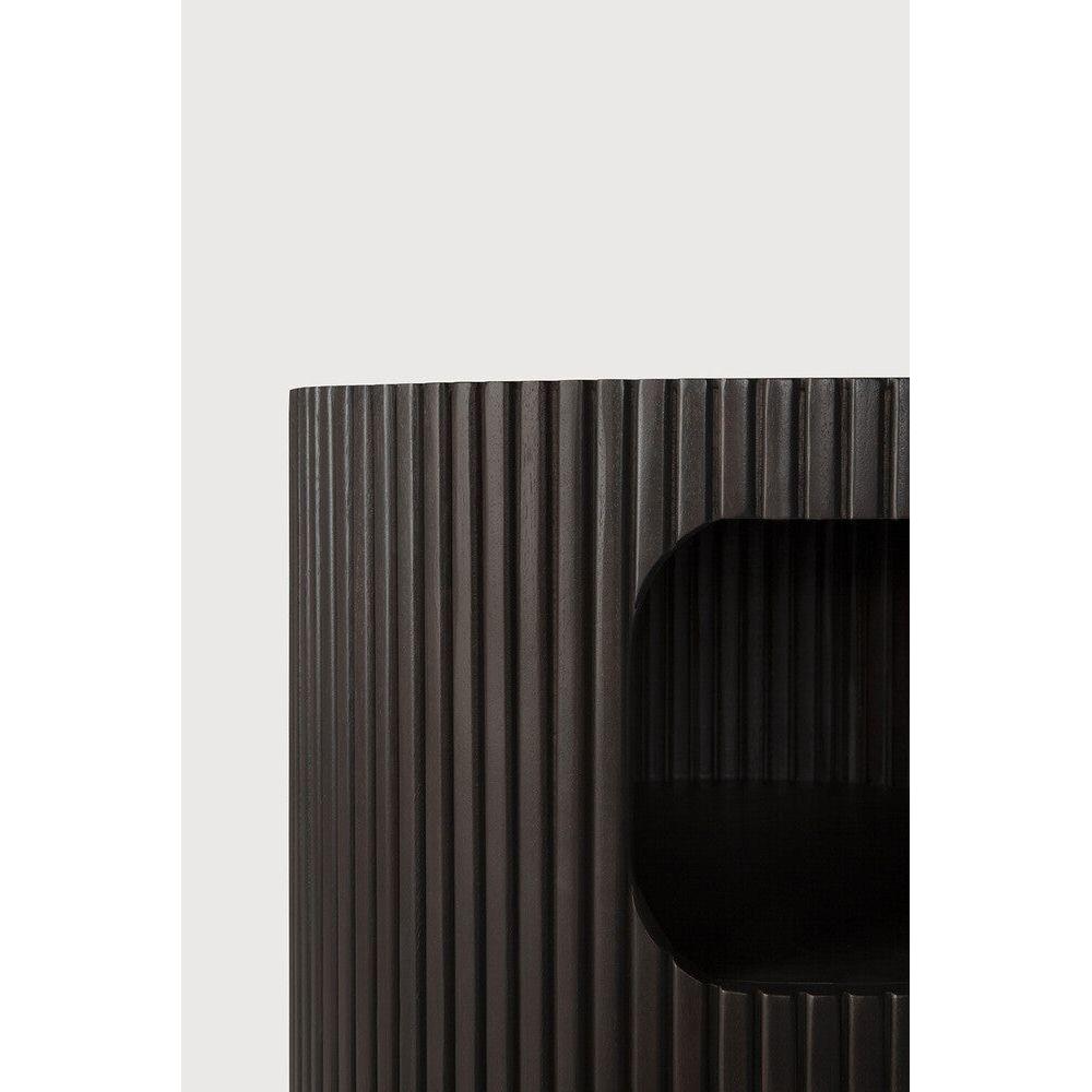 Commode en acajou foncé sculptée à la main avec plateau galet et tiroir verrouillable pour bureau ou chambre à coucher