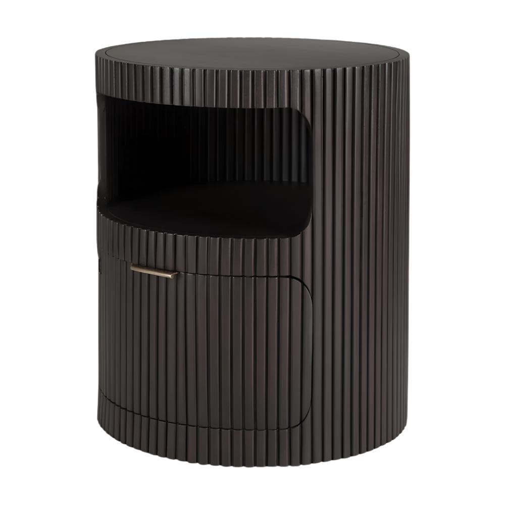 Commode en acajou foncé sculptée à la main avec plateau galet et tiroir verrouillable pour bureau ou chambre à coucher